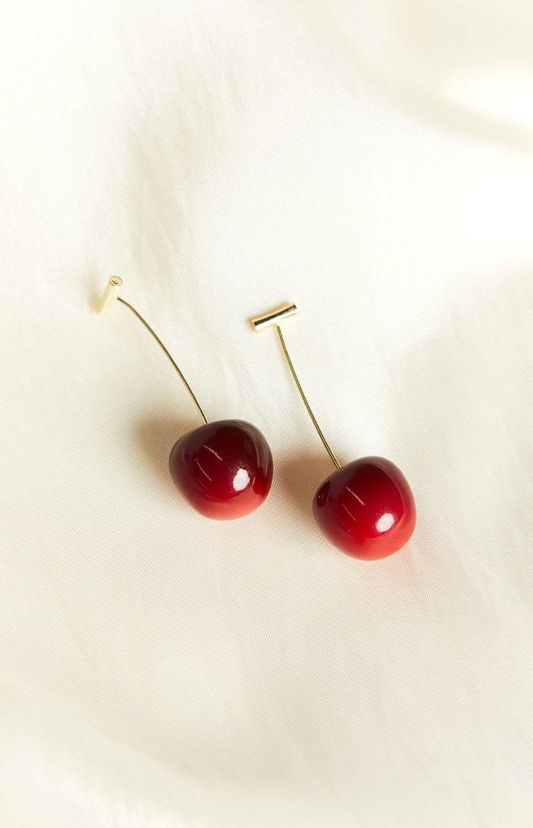 Azure Red Cherry Earrings Image