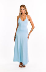Chevelle Light Blue Halter Maxi Dress Image
