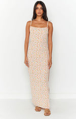 Chrissy Pink Floral Maxi Slip Dress Image