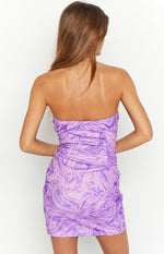 Ciarah Purple Mesh Mini Dress Image