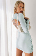 City Girl Ruched Mini Dress Slate Image