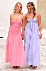 Clare Pink Ruched Maxi Dress Image