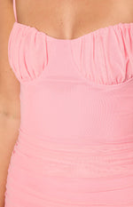 Clare Pink Ruched Maxi Dress