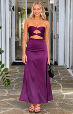 Coco Purple Strapless Maxi Dress
