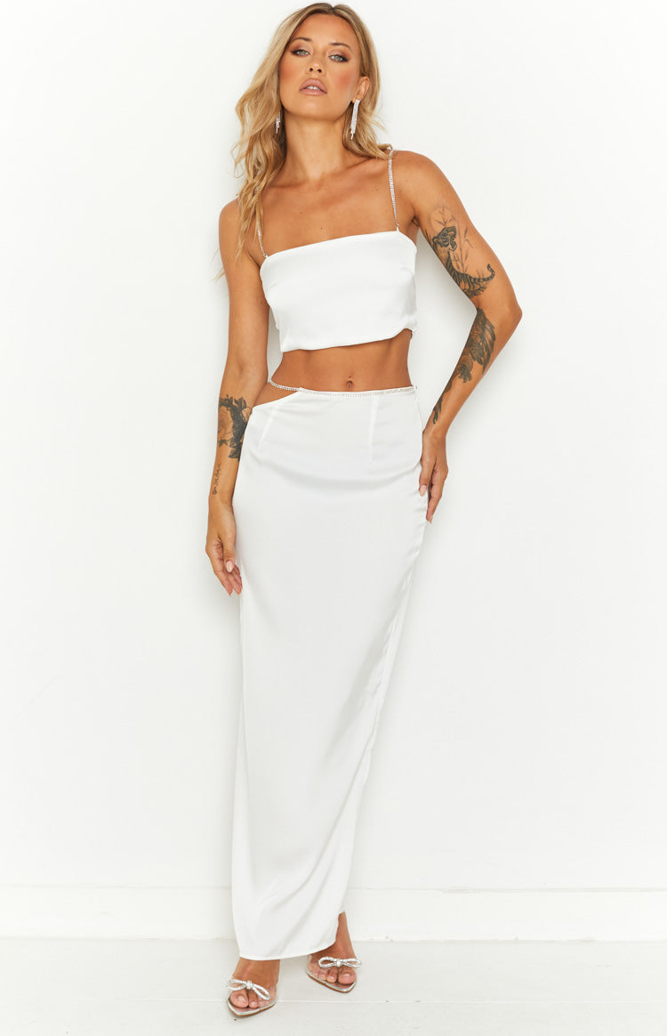 Confetti White Crop Top Image