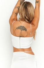Confetti White Crop Top Image