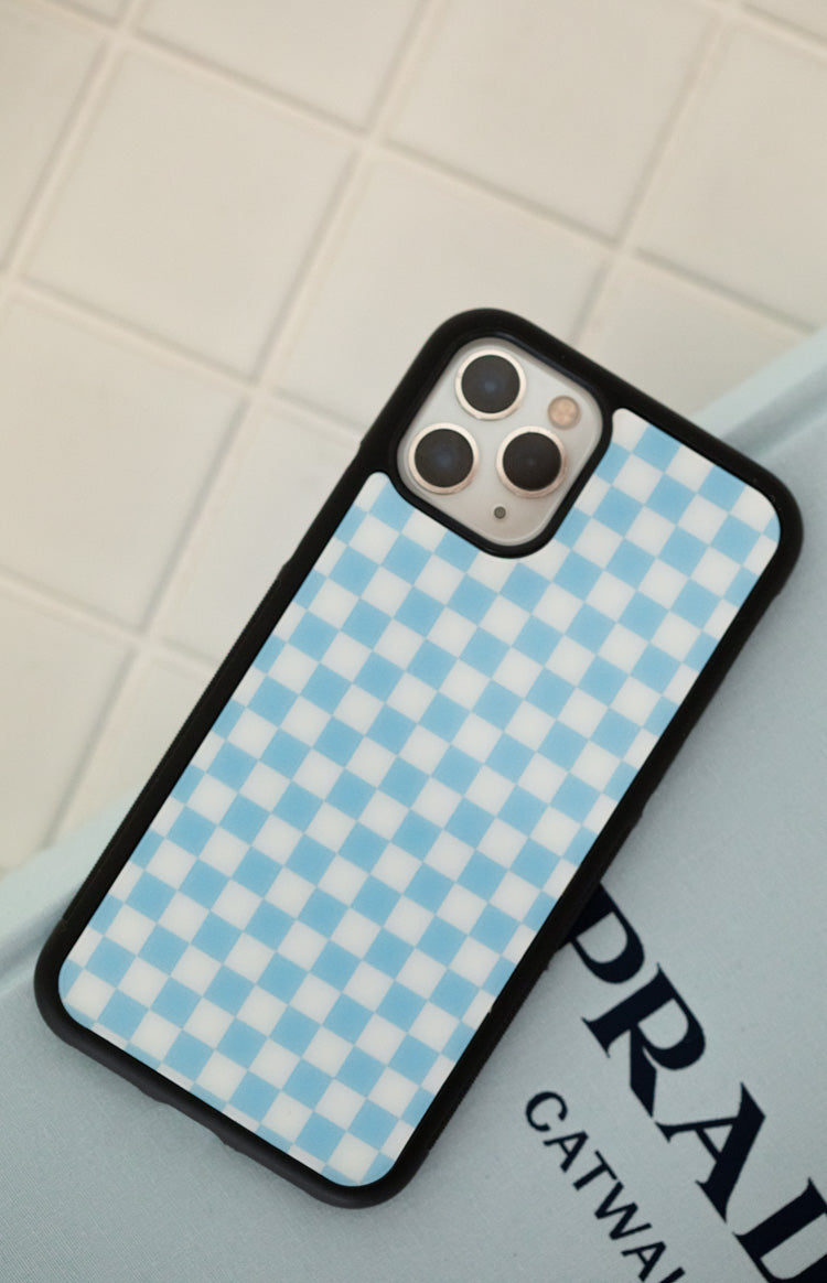 Conquer iPhone 12 Pro Max Case Checkered Blue Image
