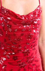 Cordae Red Sequin Party Mini Dress
