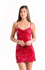 Cordae Red Sequin Party Mini Dress Image