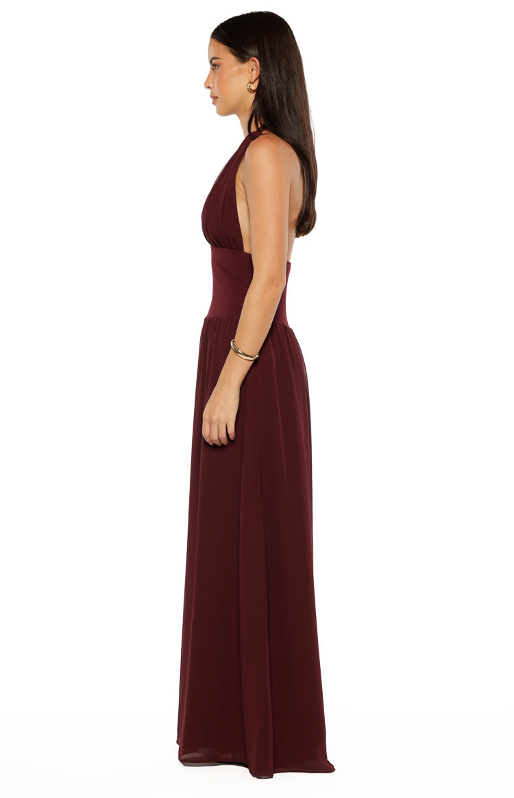 Cosette Burgundy Maxi Dress Image