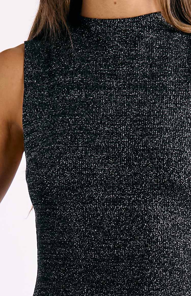 Courtni Black Sequin Ruffle Maxi Dress Image
