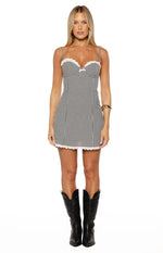 Cutie Black Gingham Mini Dress Image