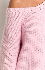 Delvey Light Pink Chunky Knit Sweater Image