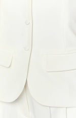 Dien White Strapless Button Up Top