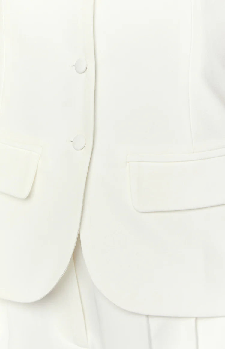 Dien White Strapless Button Up Top