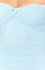 Dahla Blue Off The Shoulder Maxi Dress