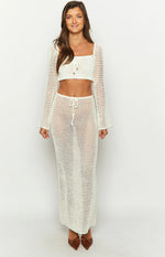 Dally White Crochet Crop Top