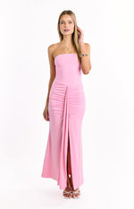 Danielle Pink Strapless Maxi Dress Image