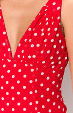 Daphne Red Polka Dot Mini Dress