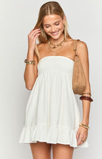 Daria White Strapless Mini Dress Image