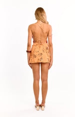 Dayan Orange Beaded Party Mini Dress Image