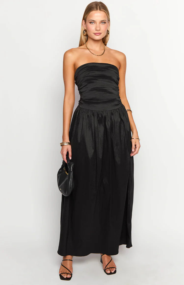 Dayton Black Strapless Maxi Dress