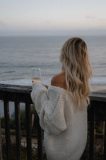 Delvey Cream Chunky Knit Sweater