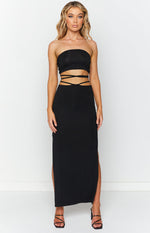 Delvie Black Bandeau Top Image