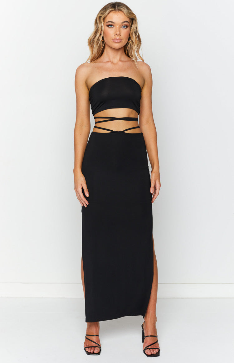 Delvie Black Bandeau Top Image