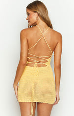 Demi Yellow Crochet Mini Dress Image