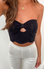 Deni Black Knit Top Image