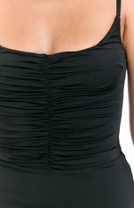 Denzel Black Ruched Mini Dress Image