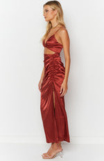 Dionne Rust Twist Maxi Dress Image