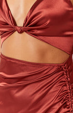 Dionne Rust Twist Maxi Dress Image