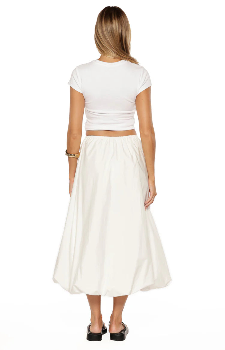 Dorothy White Bubble Hem Skirt