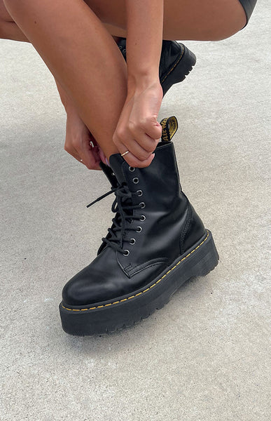 Martens Jadon Eye Boot Black Polish Smooth Beginning