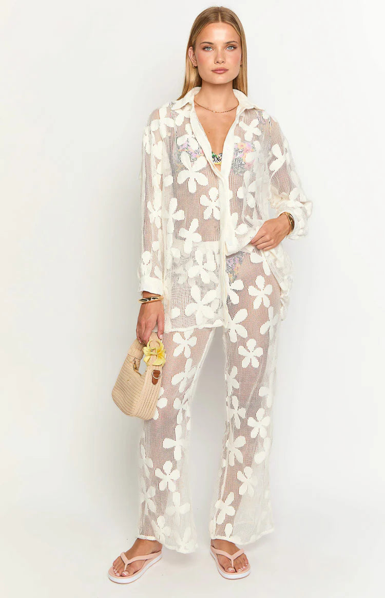 Bronwyn White Long Sleeve Mini Dress