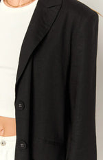 Cassy Black Linen Blend Blazer