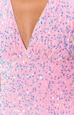 Franco Pink Sequin Mini Dress