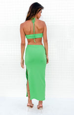 Earthling Green Maxi Halter Dress Image