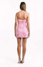 Eivissa Light Pink Beaded Mini Skirt
