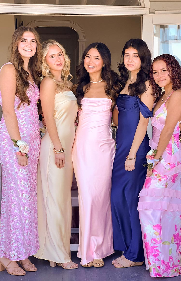 Ella Light Pink Off Shoulder Formal Maxi Dress Image