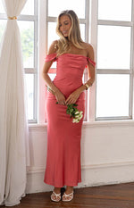 Ella Pink Off Shoulder Formal Dress