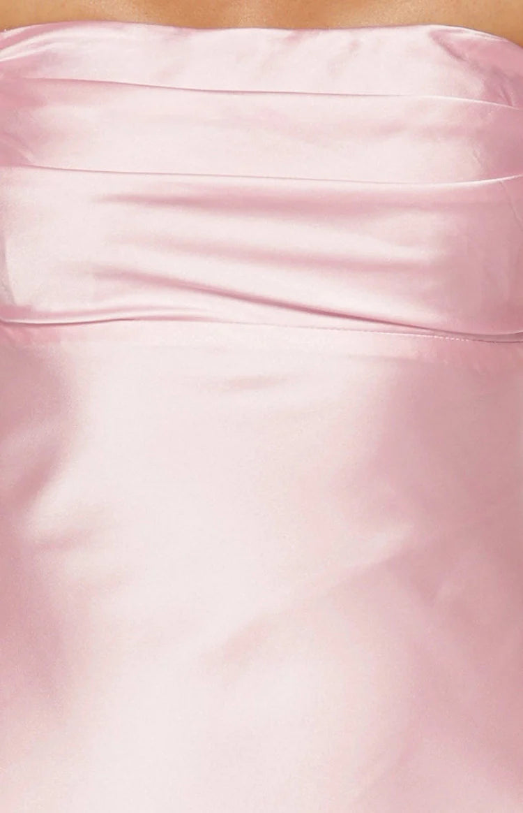 Ella Light Pink Off Shoulder Formal Maxi Dress
