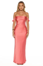 Ella Pink Off Shoulder Formal Dress