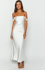 Ella White Off Shoulder Formal Dress