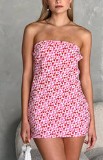 Ellie Pink And Red Speckled Mini Dress