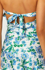 Ellie Blue Floral Strapless Mini Dress