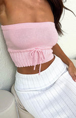 Eloise Pink Knit Tube Top Image