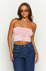 Eloise Pink Knit Tube Top Image
